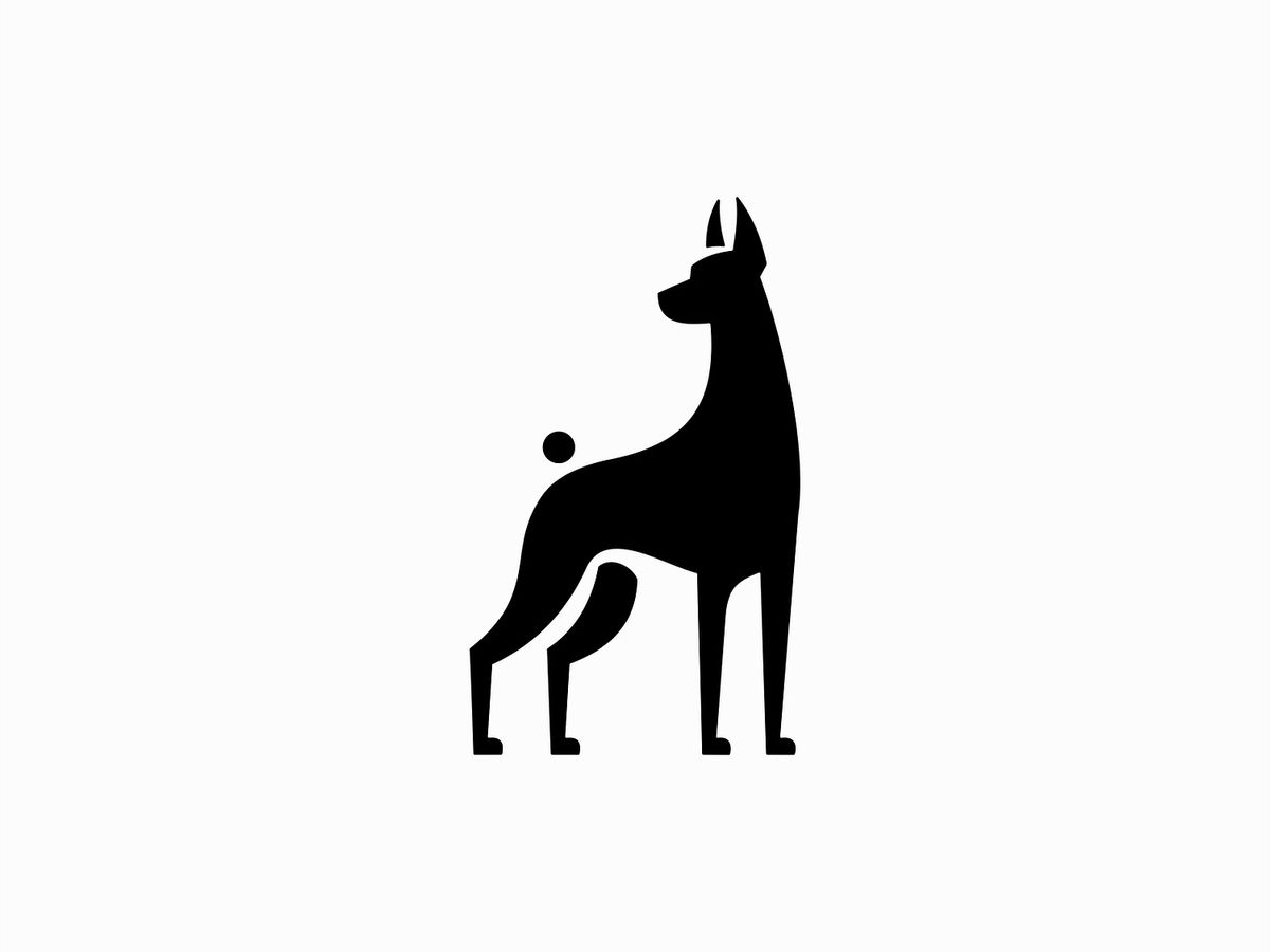 Símbolo minimalista do Doberman